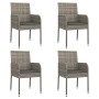5-teiliges Garten-Essset mit grauen Kissen aus synthetischem Rattan von vidaXL, Gartensets - Ref: Foro24-3185019, Preis: 373,...
