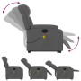 Sillón de masaje eléctrico reclinable elevable tela gris oscuro