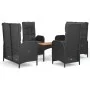 5-piece garden furniture set with black synthetic rattan cushions by vidaXL, Garden sets - Ref: Foro24-3185090, Price: 582,71...