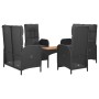 5-piece garden furniture set with black synthetic rattan cushions by vidaXL, Garden sets - Ref: Foro24-3185090, Price: 566,46...