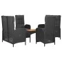 5-piece garden furniture set with black synthetic rattan cushions by vidaXL, Garden sets - Ref: Foro24-3185090, Price: 582,71...