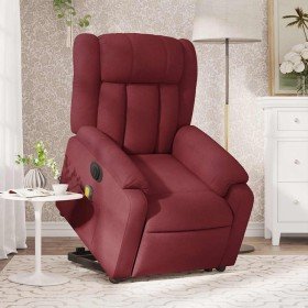 Sillón de masaje elevable eléctrico tela rojo tinto Sillón de masaje elevable eléctrico tela rojo tinto