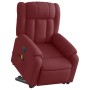 Sillón de masaje elevable eléctrico tela rojo tinto