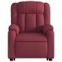 Sillón de masaje elevable eléctrico tela rojo tinto