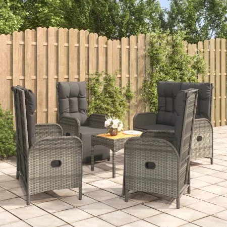 5-piece garden dining set with gray synthetic rattan cushions by vidaXL, Garden sets - Ref: Foro24-3185089, Price: 588,33 €, ...