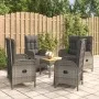 Set comedor de jardín 5 piezas con cojines ratán sintético gris de vidaXL, Conjuntos de jardín - Ref: Foro24-3185089, Precio:...