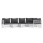5-piece garden furniture set and white steel cushions by vidaXL, Garden sets - Ref: Foro24-3186872, Price: 332,53 €, Discount: %