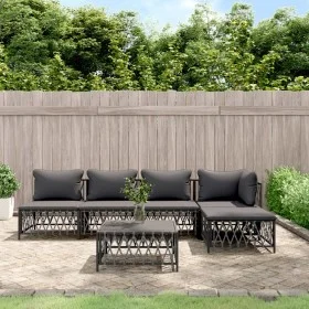 6-piece garden furniture set with anthracite grey steel cushions by vidaXL, Garden sets - Ref: Foro24-3186859, Price: 469,38 ...