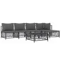Gartenmöbel-Set 6-teilig und Kissen anthrazitgrauer Stahl von vidaXL, Gartensets - Ref: Foro24-3186859, Preis: 469,38 €, Raba...
