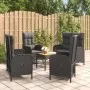 5-teiliges Gartenmöbel-Set mit schwarzen synthetischen Rattankissen von vidaXL, Gartensets - Ref: Foro24-3185088, Preis: 519,...