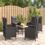 5-teiliges Gartenmöbel-Set mit schwarzen synthetischen Rattankissen von vidaXL, Gartensets - Ref: Foro24-3185088, Preis: 559,...