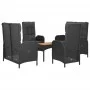 5-teiliges Gartenmöbel-Set mit schwarzen synthetischen Rattankissen von vidaXL, Gartensets - Ref: Foro24-3185088, Preis: 519,...