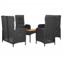 5-teiliges Gartenmöbel-Set mit schwarzen synthetischen Rattankissen von vidaXL, Gartensets - Ref: Foro24-3185088, Preis: 559,...