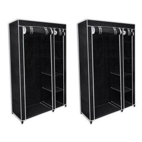 Armarios de tela 2 unidades negro de vidaXL, Armarios roperos - Ref: Foro24-60720, Precio: 81,94 €, Descuento: %