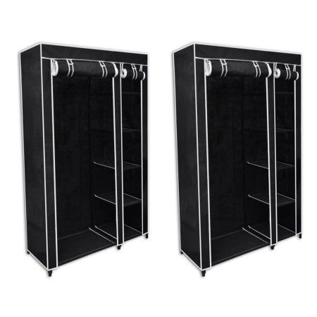 Stoffschränke 2 Einheiten schwarz von vidaXL, Kleiderschränke - Ref: Foro24-60720, Preis: 81,94 €, Rabatt: %