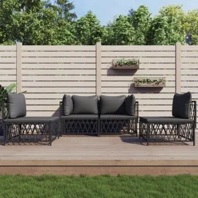 Gartenmöbel-Set 4-teilig und anthrazitgraue Stahlkissen von vidaXL, Gartensets - Ref: Foro24-3186835, Preis: 362,03 €, Rabatt: %