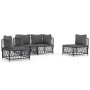 Garden furniture set 4 pieces and anthracite gray steel cushions by vidaXL, Garden sets - Ref: Foro24-3186835, Price: 367,07 ...