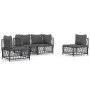 Garden furniture set 4 pieces and anthracite gray steel cushions by vidaXL, Garden sets - Ref: Foro24-3186835, Price: 378,97 ...