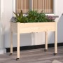 Planter with lining and wheels gray fir wood 118x59x80 cm by vidaXL, Pots and planters - Ref: Foro24-3157826, Price: 115,60 €...