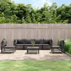 Garden furniture set 7 pieces and anthracite gray steel cushions by vidaXL, Garden sets - Ref: Foro24-3186845, Price: 592,36 ...