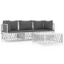 Juego de muebles de jardín 4 piezas y cojines acero blanco de vidaXL, Conjuntos de jardín - Ref: Foro24-3186818, Precio: 239,...