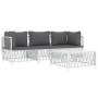 4-teiliges Gartenmöbel-Set und weiße Stahlkissen von vidaXL, Gartensets - Ref: Foro24-3186818, Preis: 255,61 €, Rabatt: %