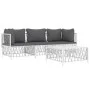 Juego de muebles de jardín 4 piezas y cojines acero blanco de vidaXL, Conjuntos de jardín - Ref: Foro24-3186818, Precio: 239,...