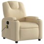 Sillón reclinable de masaje de tela color crema