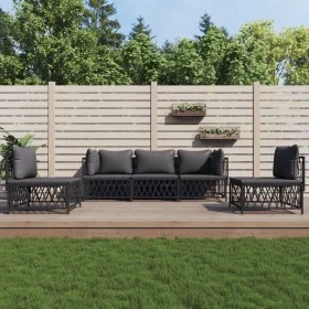 Gartenmöbel-Set 5-teilig und anthrazitgraue Stahlkissen von vidaXL, Gartensets - Ref: Foro24-3186839, Preis: 450,87 €, Rabatt: %