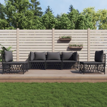 Gartenmöbel-Set 5-teilig und anthrazitgraue Stahlkissen von vidaXL, Gartensets - Ref: Foro24-3186839, Preis: 457,21 €, Rabatt: %