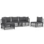 Gartenmöbel-Set 5-teilig und anthrazitgraue Stahlkissen von vidaXL, Gartensets - Ref: Foro24-3186839, Preis: 457,21 €, Rabatt: %