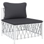 7-teiliges Gartenmöbel-Set mit Kissen aus weißem Stahl von vidaXL, Gartensets - Ref: Foro24-3186878, Preis: 456,12 €, Rabatt: %
