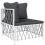 Juego de muebles de jardín 4 piezas y cojines acero blanco de vidaXL, Conjuntos de jardín - Ref: Foro24-3186852, Precio: 248,...