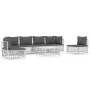 7-teiliges Gartenmöbel-Set mit Kissen aus weißem Stahl von vidaXL, Gartensets - Ref: Foro24-3186844, Preis: 455,93 €, Rabatt: %