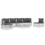 7-teiliges Gartenmöbel-Set mit Kissen aus weißem Stahl von vidaXL, Gartensets - Ref: Foro24-3186844, Preis: 469,43 €, Rabatt: %