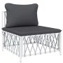 Juego de muebles de jardín 7 piezas con cojines acero blanco de vidaXL, Conjuntos de jardín - Ref: Foro24-3186844, Precio: 45...