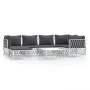 7-teiliges Gartenmöbel-Set mit Kissen aus weißem Stahl von vidaXL, Gartensets - Ref: Foro24-3186894, Preis: 408,48 €, Rabatt: %