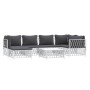 7-piece garden furniture set with cushions white steel by vidaXL, Garden sets - Ref: Foro24-3186894, Price: 419,99 €, Discoun...