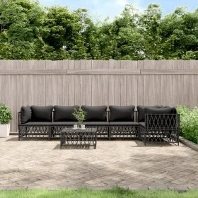 7-teiliges Gartenmöbel-Set mit anthrazitfarbenen Stahlkissen von vidaXL, Gartensets - Ref: Foro24-3186879, Preis: 589,23 €, R...