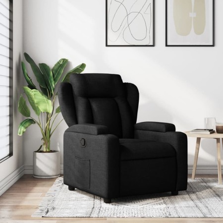Sillón reclinable de tela negra