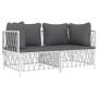 2-teiliges Gartenmöbel-Set mit Kissen aus weißem Stahl von vidaXL, Gartensets - Ref: Foro24-3186812, Preis: 127,91 €, Rabatt: %