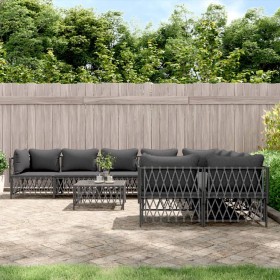 Gartenmöbel-Set 9-teilig und anthrazitgraue Stahlkissen von vidaXL, Gartensets - Ref: Foro24-3186933, Preis: 838,98 €, Rabatt: %