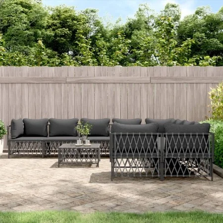 Gartenmöbel-Set 9-teilig und anthrazitgraue Stahlkissen von vidaXL, Gartensets - Ref: Foro24-3186933, Preis: 814,78 €, Rabatt: %