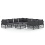 Juego muebles de jardín 9 pzas y cojines acero gris antracita de vidaXL, Conjuntos de jardín - Ref: Foro24-3186933, Precio: 8...