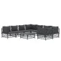Juego muebles de jardín 9 pzas y cojines acero gris antracita de vidaXL, Conjuntos de jardín - Ref: Foro24-3186933, Precio: 8...