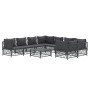 Juego muebles de jardín 9 pzas y cojines acero gris antracita de vidaXL, Conjuntos de jardín - Ref: Foro24-3186933, Precio: 8...