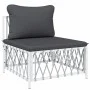 Juego de muebles de jardín 9 piezas con cojines acero blanco de vidaXL, Conjuntos de jardín - Ref: Foro24-3186830, Precio: 61...