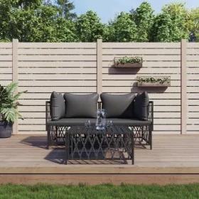 Gartenmöbel-Set 3-teilig und anthrazitgraue Stahlkissen von vidaXL, Gartensets - Ref: Foro24-3186815, Preis: 227,35 €, Rabatt: %