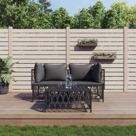 Gartenmöbel-Set 3-teilig und anthrazitgraue Stahlkissen von vidaXL, Gartensets - Ref: Foro24-3186815, Preis: 233,66 €, Rabatt: %