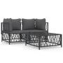 Gartenmöbel-Set 3-teilig und anthrazitgraue Stahlkissen von vidaXL, Gartensets - Ref: Foro24-3186815, Preis: 230,61 €, Rabatt: %